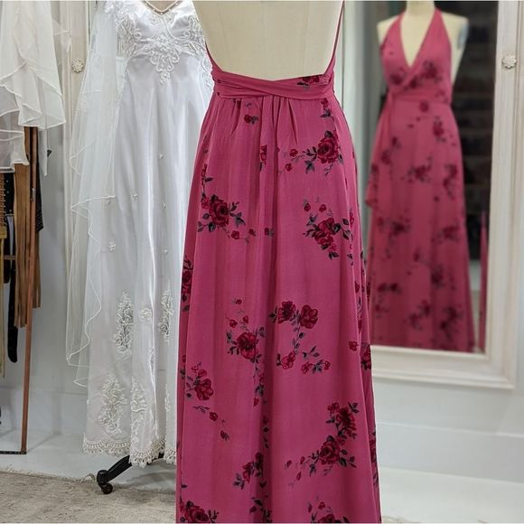 Floral Backless Wrap Maxi Dress - Picture 4 of 4